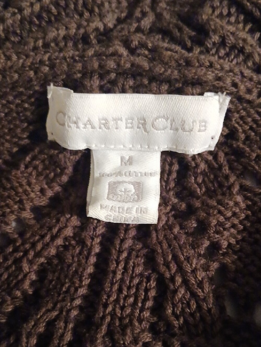 Charter Club Brown Cable-Knit Shawl Collar Cardigan - Picture 4 of 10
